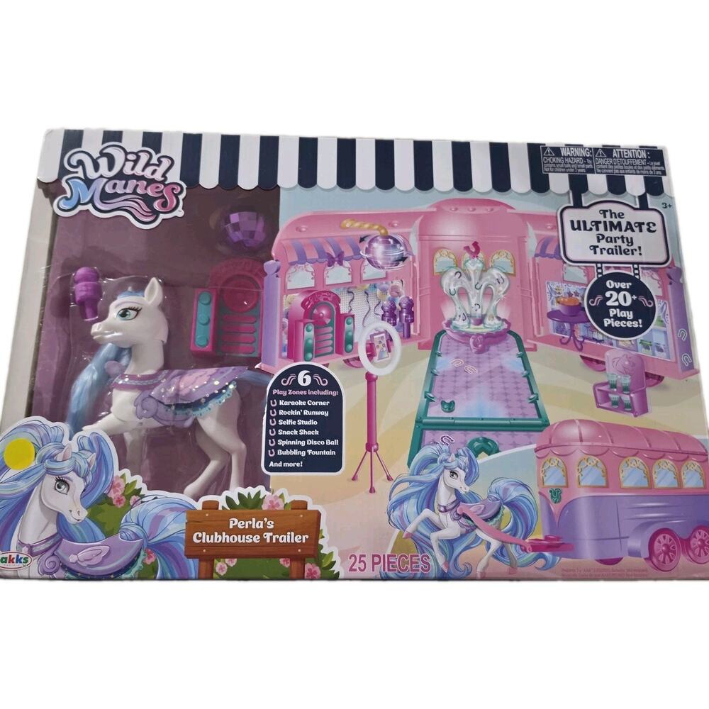 Wild Manes Horse Toys Perla's Clubhouse Trailer Playset With Perla Horse Doll
